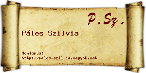 Páles Szilvia névjegykártya